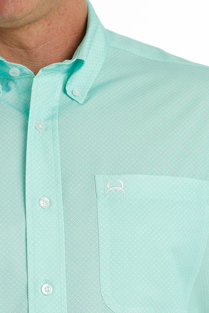 Cinch® Men's Mint Short Sleeve Button Front Western Shirt