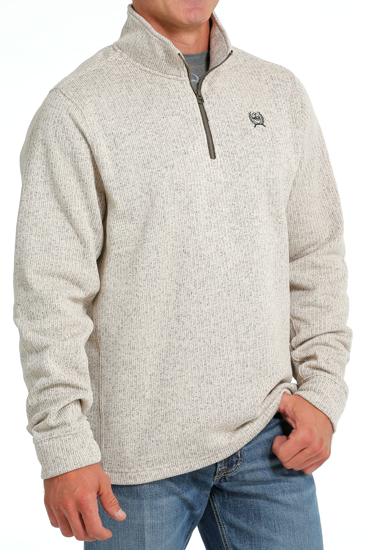 Cinch® Men's Stone 1/4 Zip Long Sleeve Pullover Sweater