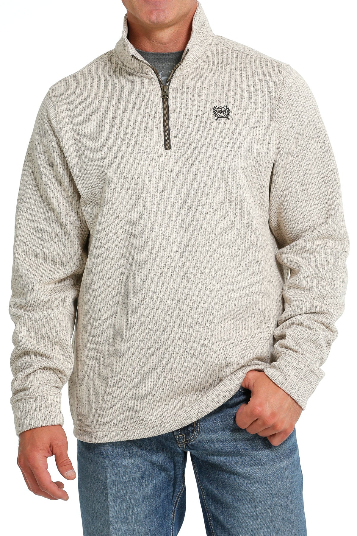 Cinch® Men's Stone 1/4 Zip Long Sleeve Pullover Sweater