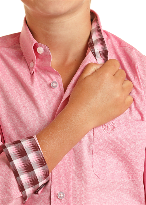 Mens pink sales western shirt