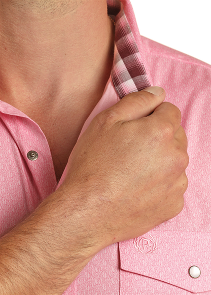 Panhandle Slim® Men's Pink Ditsy Print Short Sleeve Snap Front Western Shirt