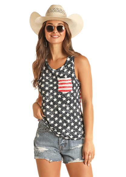 Panhandle Slim® Women's Stars & Stripes American Flag Tank Top