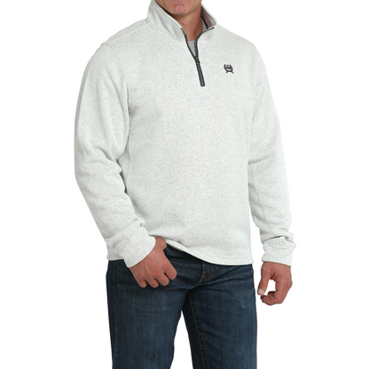 Cinch® Men's Grey Ribbed Knit 1/4 Zip Pullover Sweatshirt