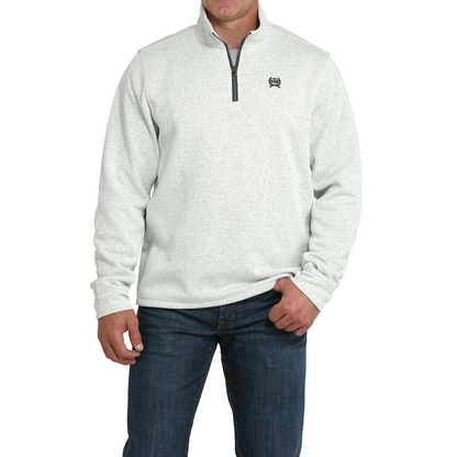 Cinch® Men's Grey Ribbed Knit 1/4 Zip Pullover Sweatshirt
