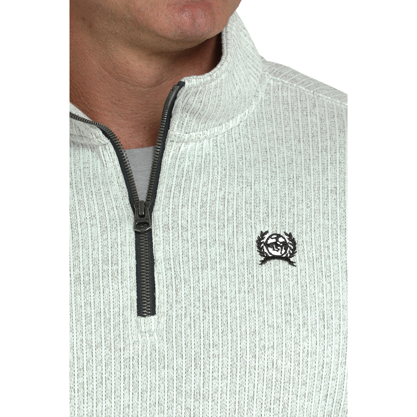 Cinch® Men's Grey Ribbed Knit 1/4 Zip Pullover Sweatshirt