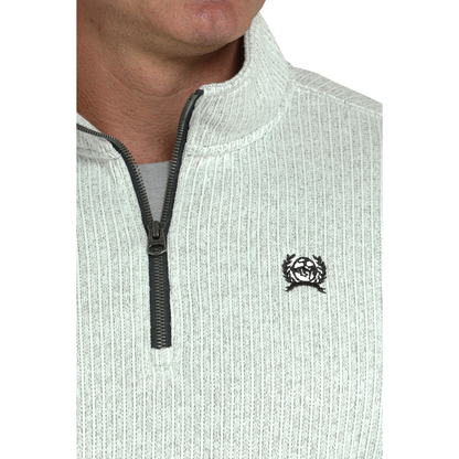 Cinch® Men's Grey Ribbed Knit 1/4 Zip Pullover Sweatshirt