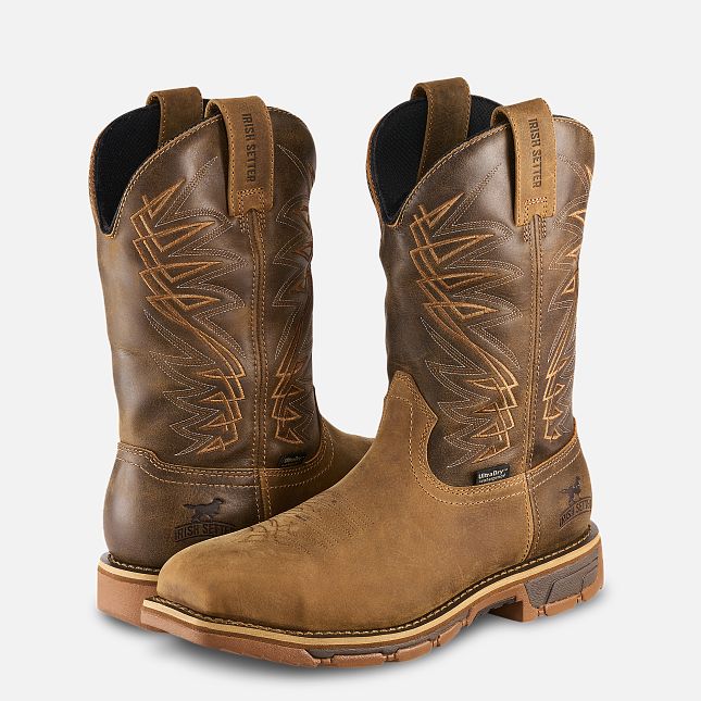 Irish Setter® Men's Marshall 11" Waterproof Leather Safety-Toe Pull-On Work Boots