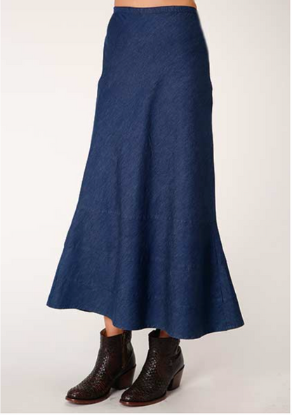 Roper® Women's Bias Cut Side Zipper Denim Midi Skirt