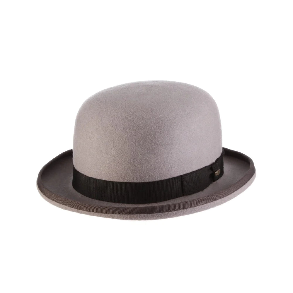 Scala® Grey Wool Felt Vintage Derby Bowler Hat