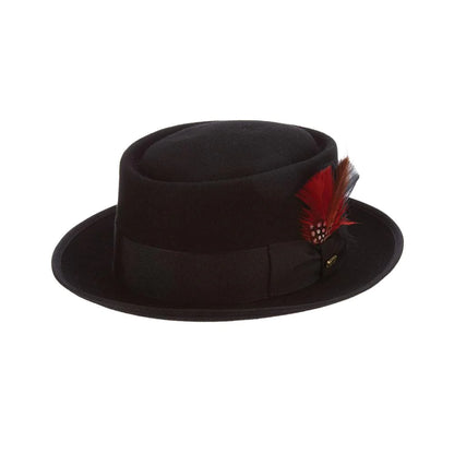 Scala® Encore Black Wool Felt Vintage Pork Pie Hat
