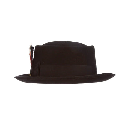 Scala® Encore Black Wool Felt Vintage Pork Pie Hat