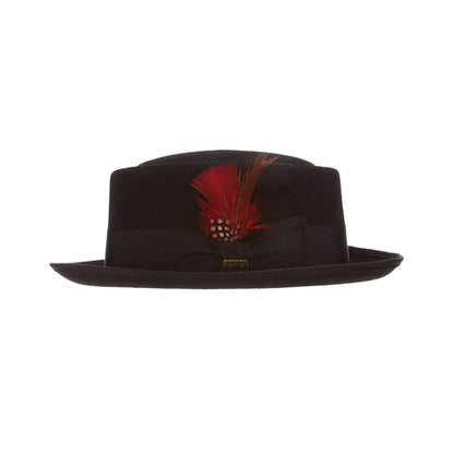 Scala® Encore Black Wool Felt Vintage Pork Pie Hat