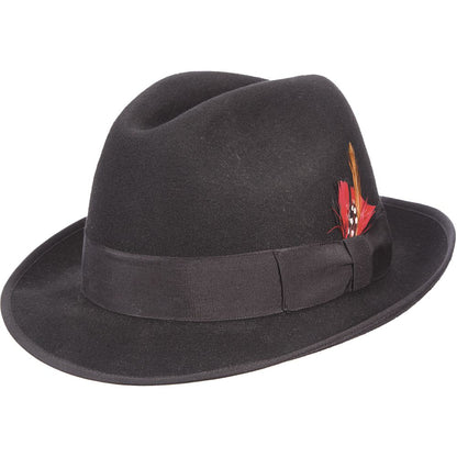 Scala® Uptown Fedora Black Wool Felt Hat