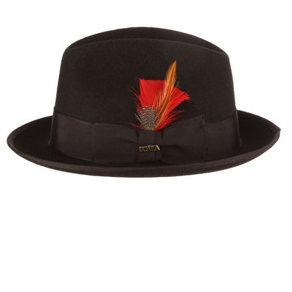 Scala® Uptown Fedora Black Wool Felt Hat
