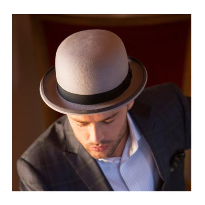 Scala® Grey Wool Felt Vintage Derby Bowler Hat