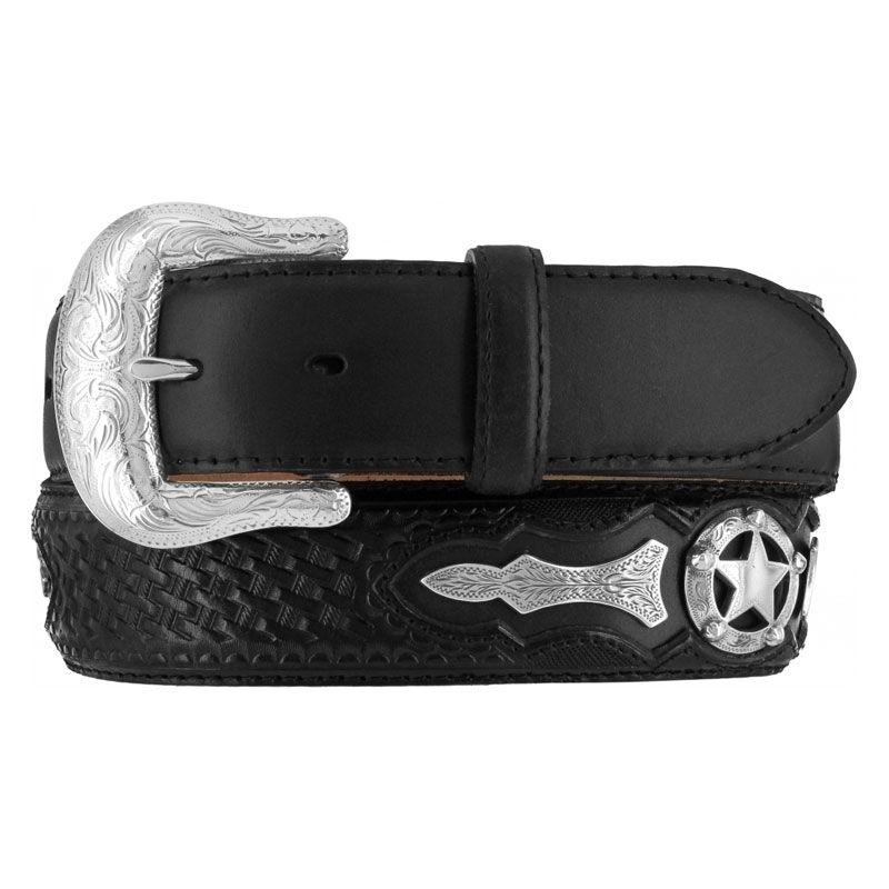 Vintage Genuine Leather Western Star Belt Black Silver Size M Cowboy Statement s-l400.jpg main image 4