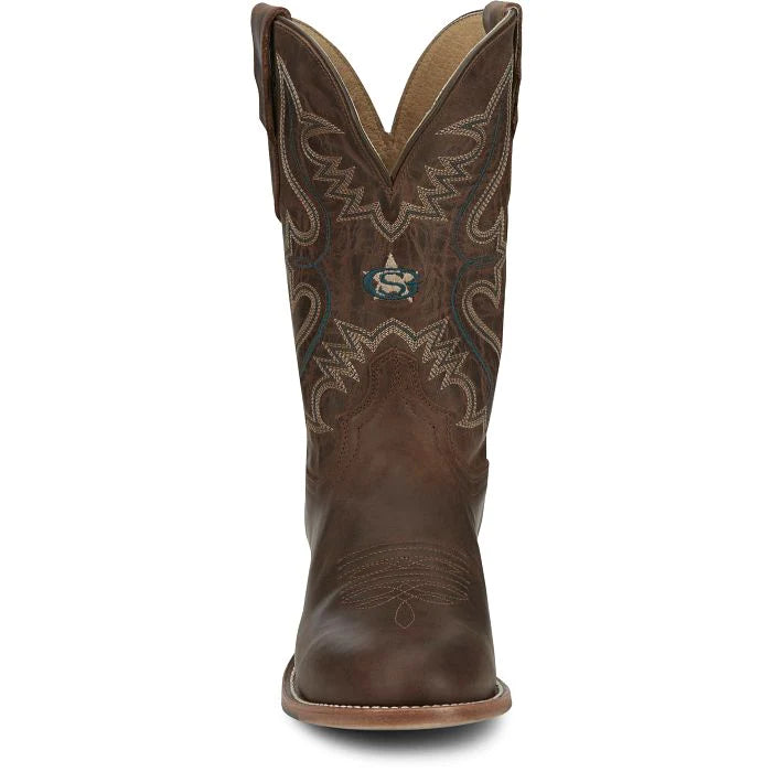 Justin® Men's George Strait Rich Mahogany Round Toe Cowboy Boots