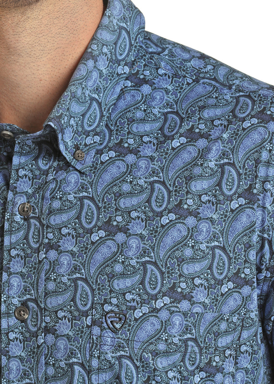 Panhandle Slim® Men's Slim Fit Paisley Print Long Sleeve Snap Front Western Shirt
