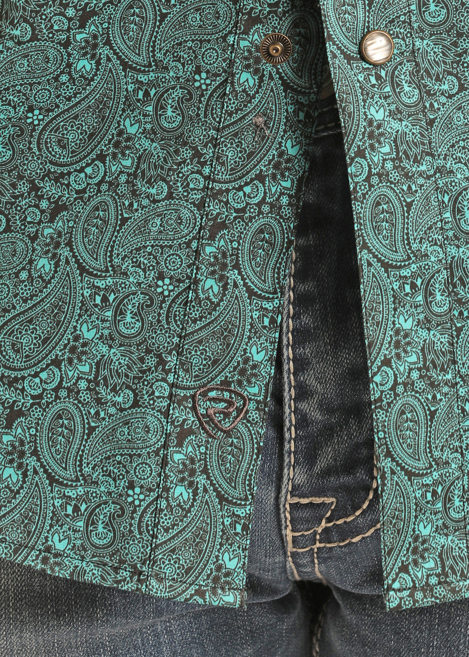 Panhandle Slim® Men's Slim Fit Paisley Print Long Sleeve Snap Front Western Shirt