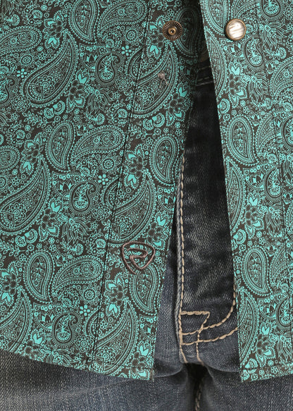 Panhandle Slim® Men's Slim Fit Paisley Print Long Sleeve Snap Front Western Shirt