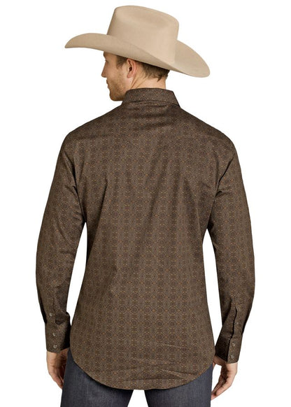 Panhandle Slim® Brown Medallion Printed Long Sleeve Snap Front Shirt