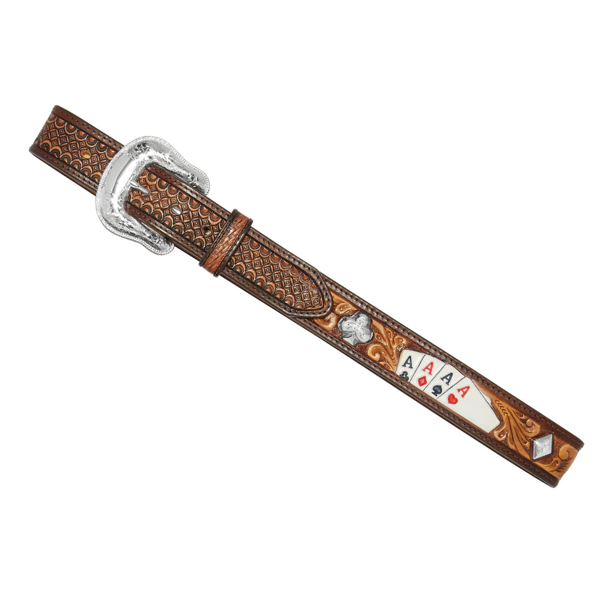 Tony Lama® High Roller Embossed Leather Belt