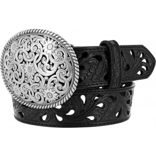 Tony Lama® Women's Black Pierced Filigree Trophy Western Belt