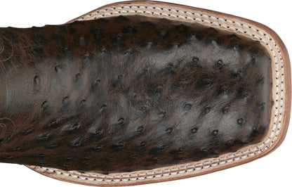 Tony Lama® Men's Dark Brown Full Quill Ostrich Exotic Cowboy Boots