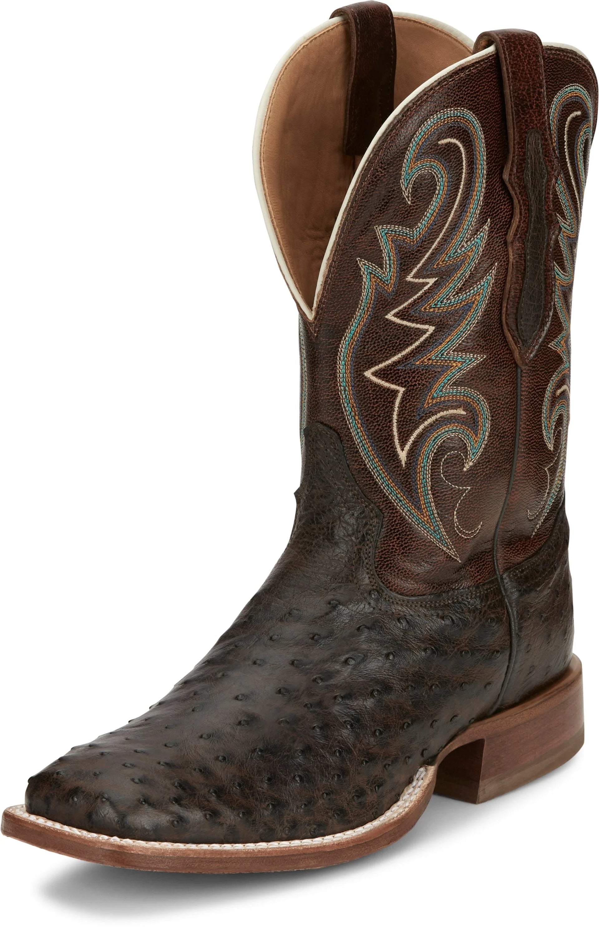 Tony Lama Men s Dark Brown Full Quill Ostrich Exotic Cowboy Boots