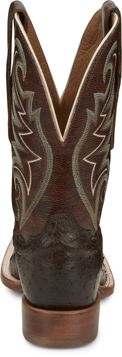 Tony Lama® Men's Dark Brown Full Quill Ostrich Exotic Cowboy Boots