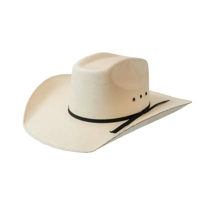 M&F® Twister Youth Natural Straw Hat with Eyelets and 3 3/4" Brim