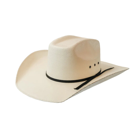 M&F® Twister Youth Natural Straw Hat with Eyelets and 3 3/4" Brim