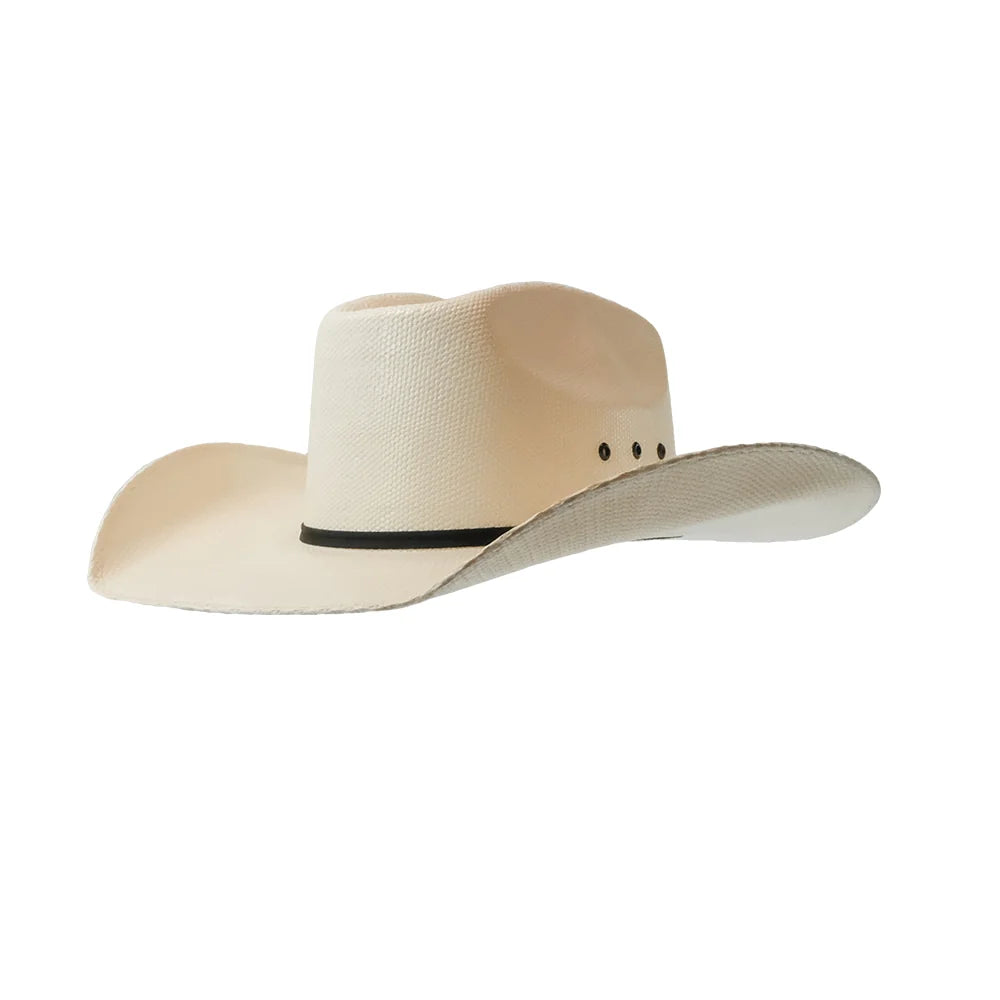 M&F® Twister Youth Natural Straw Hat with Eyelets and 3 3/4" Brim
