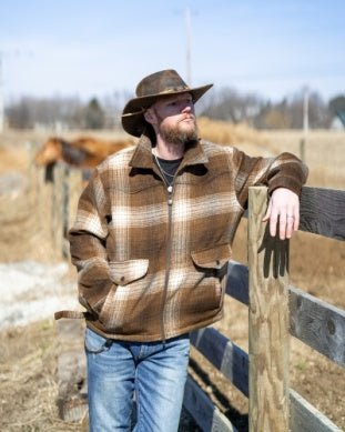 Outback® Men's Silas Brown Plaid Zip Front Jacket