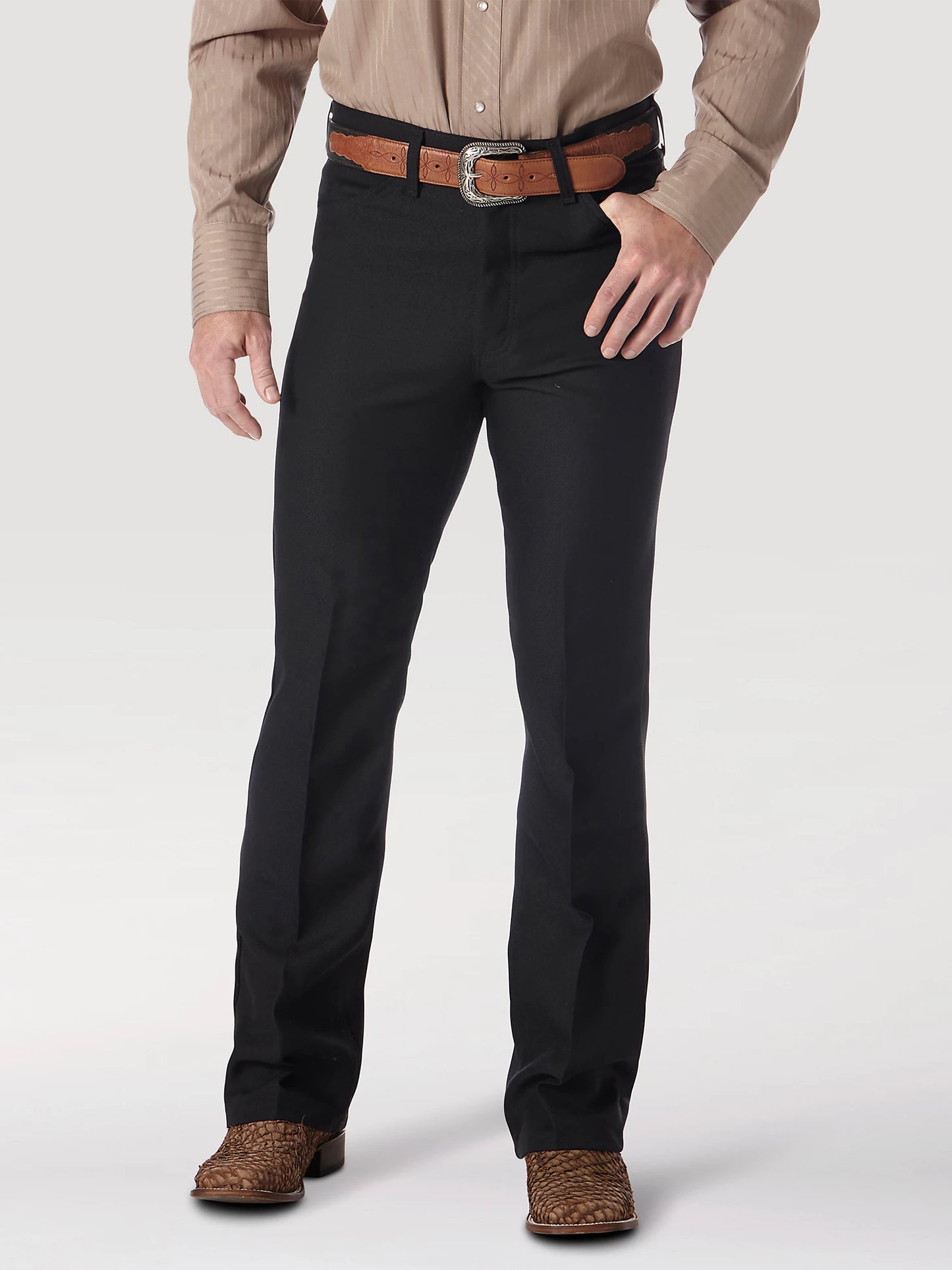 Wrangler® Men's Wrancher® Western Dress Pants - Solid Black / Brown / Grey / Birch