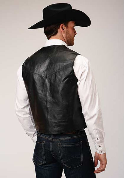 Roper® Men's Hold 'Em Snap Front Western Leather Vest