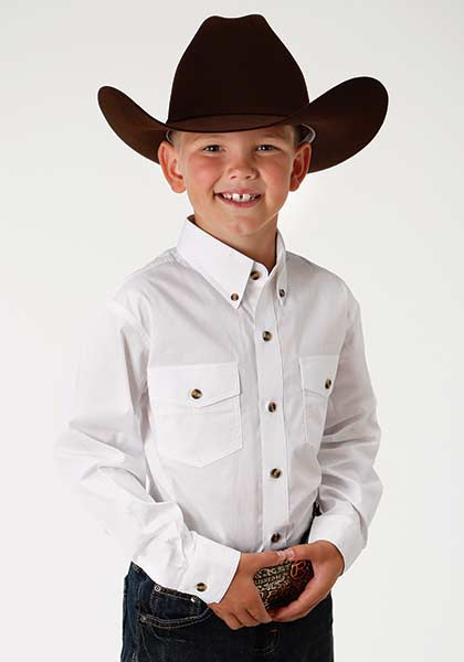 Roper® Boy's Solid Button Front Western Dress Shirt