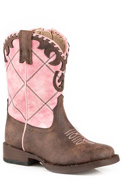 Roper® Toddler Lacy Pink Cowboy Boots