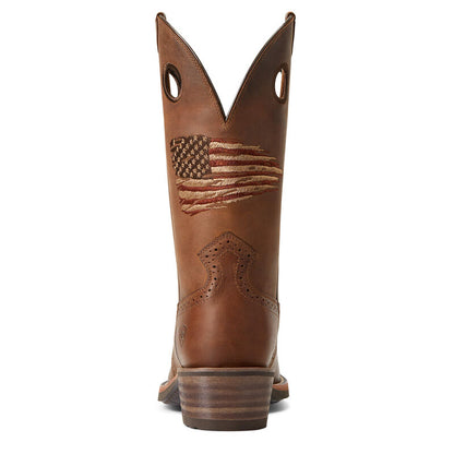 Ariat® Men's Distressed Brown Roughstock Patriot Cowboy Boots