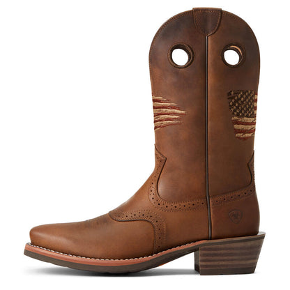 Ariat® Men's Distressed Brown Roughstock Patriot Cowboy Boots