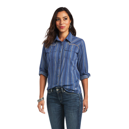 Ariat® Women's REAL Dobby Chambray Long Sleeve Snap Front Western Shirt