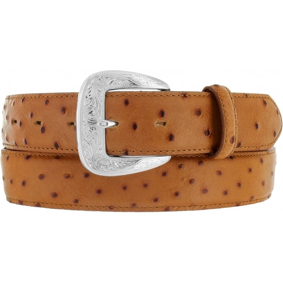 Brighton® Men's Ostrich Print Leather Western Belt