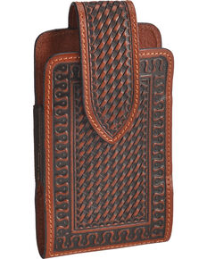 3-D® Brown Basket Weave Leather Phone Case