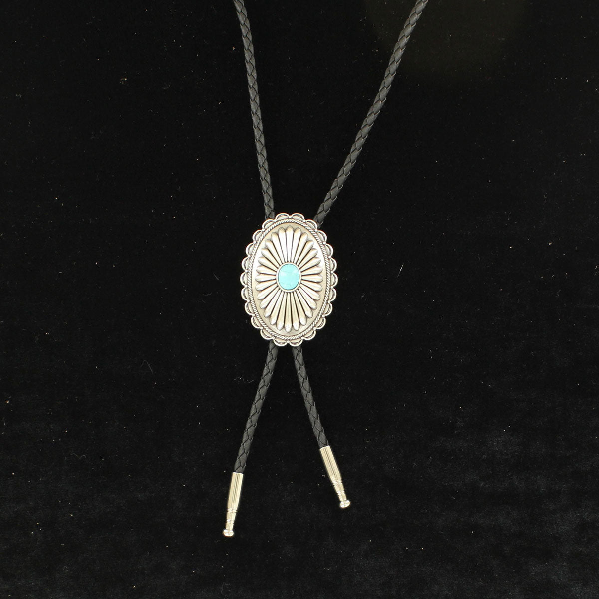 Double S® Turquoise Bead Concho Western Bolo Tie