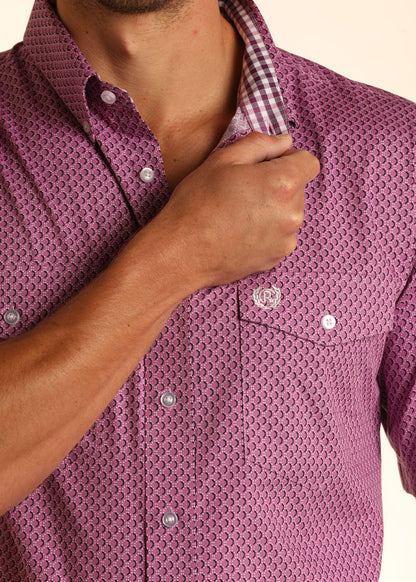 Panhandle Slim® Men's Dark Orchid Short Sleeve Snap Front Western Shirt