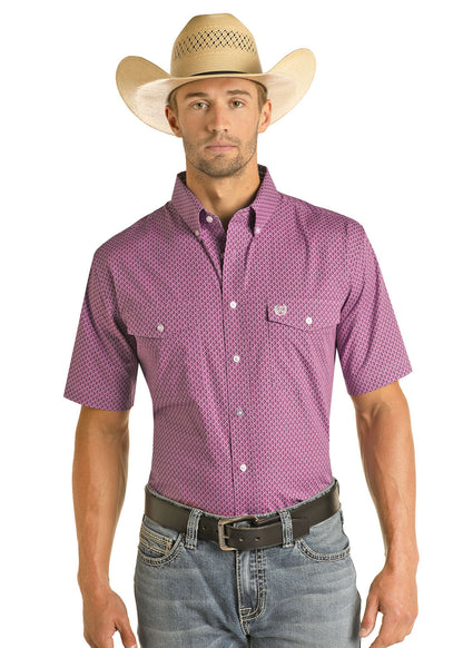 Panhandle Slim® Men's Dark Orchid Short Sleeve Snap Front Western Shirt