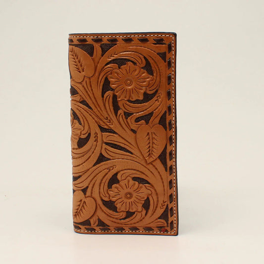 3D® Men's Western Floral Tooled Leather Rodeo Wallet