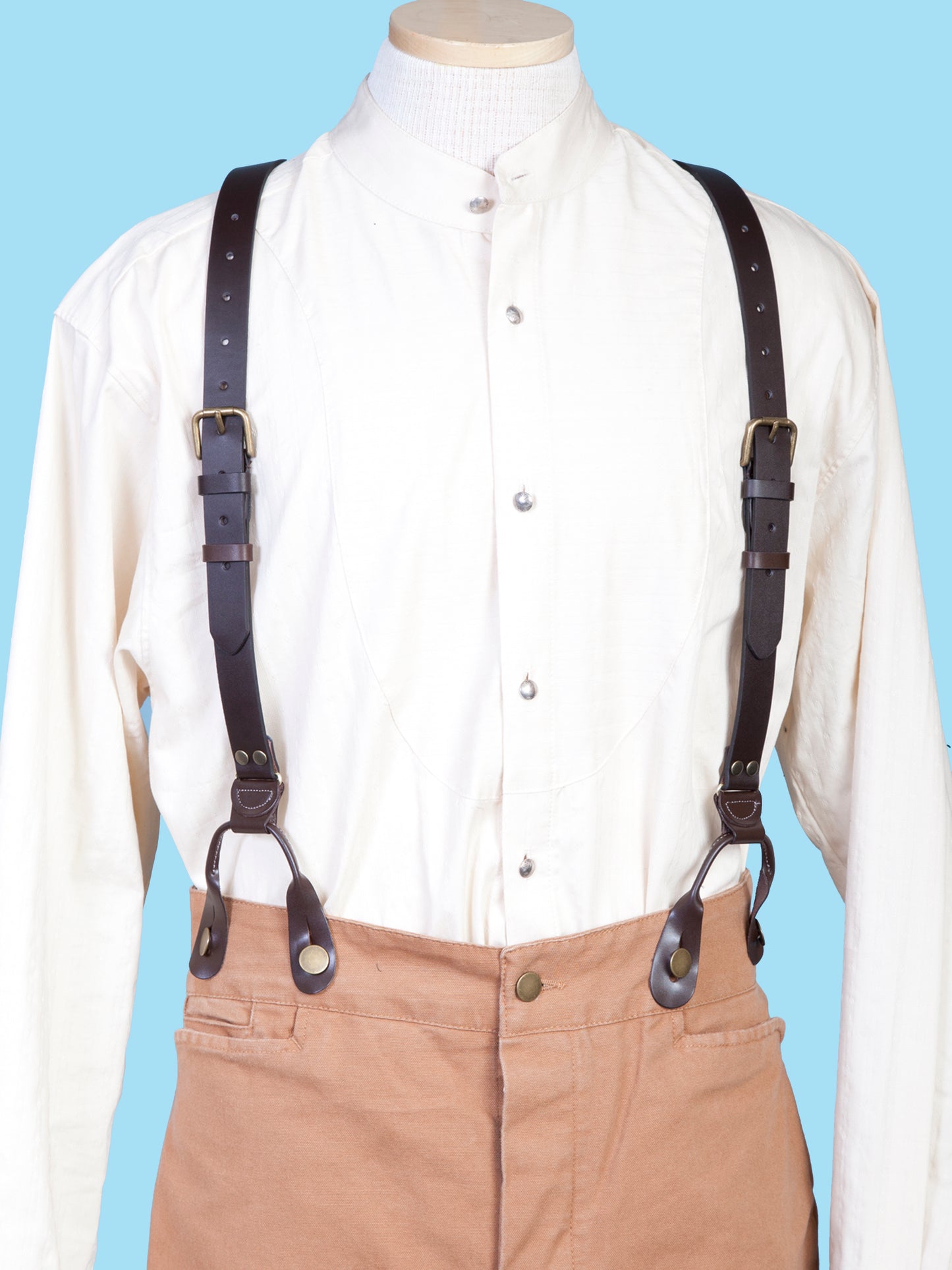 Canvas Old West Y-Back Button End Suspenders in Multiple colors and Sizes