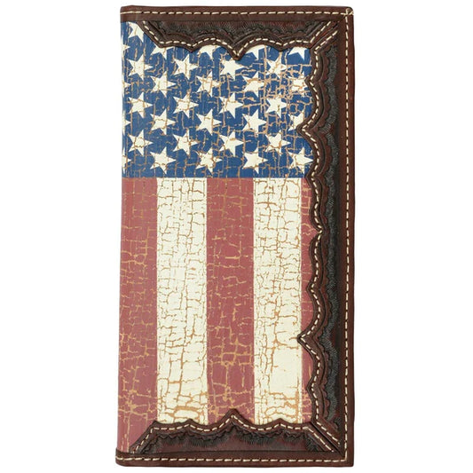3D® Men's American Flag Inlay Leather Rodeo Wallet
