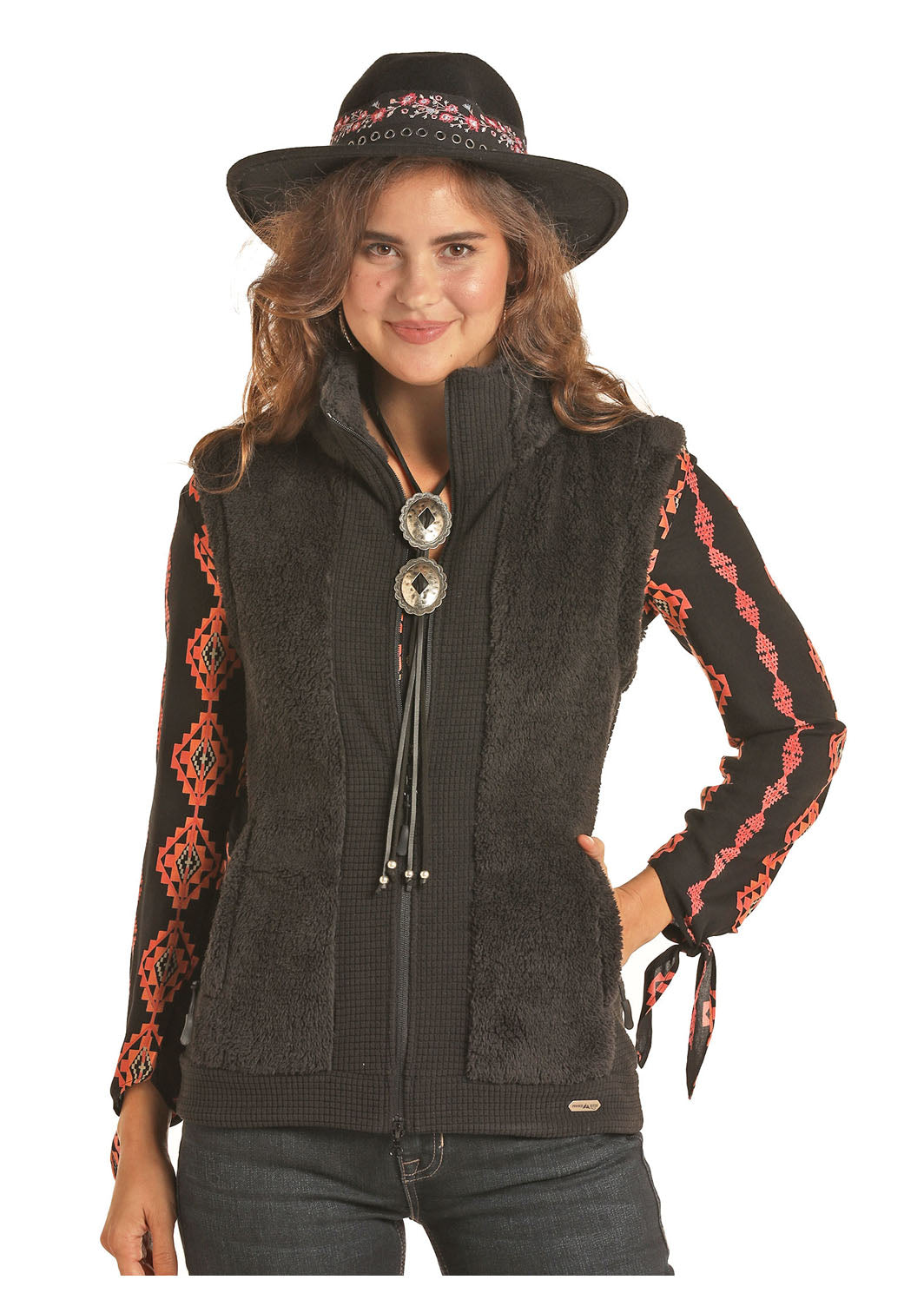 Powder River® Women's Micro Berber Zip Front Western Vest